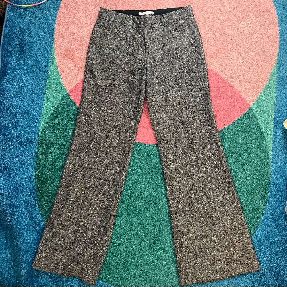 Rebecca Taylor Wool Trousers Flare Textured Fall Career Office Wear Size 6